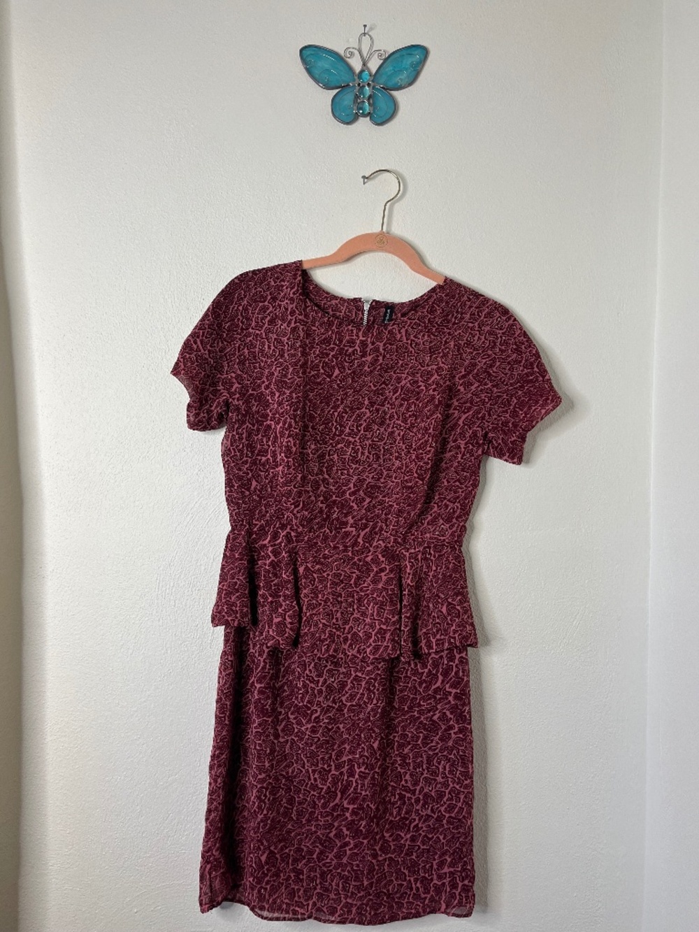 Maroon Peplum Dress